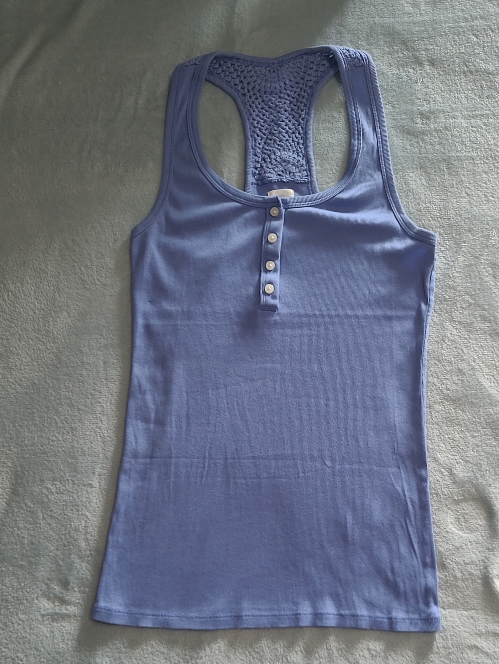 Banana Republic Periwinkle Racerback Tank with Crochet Back